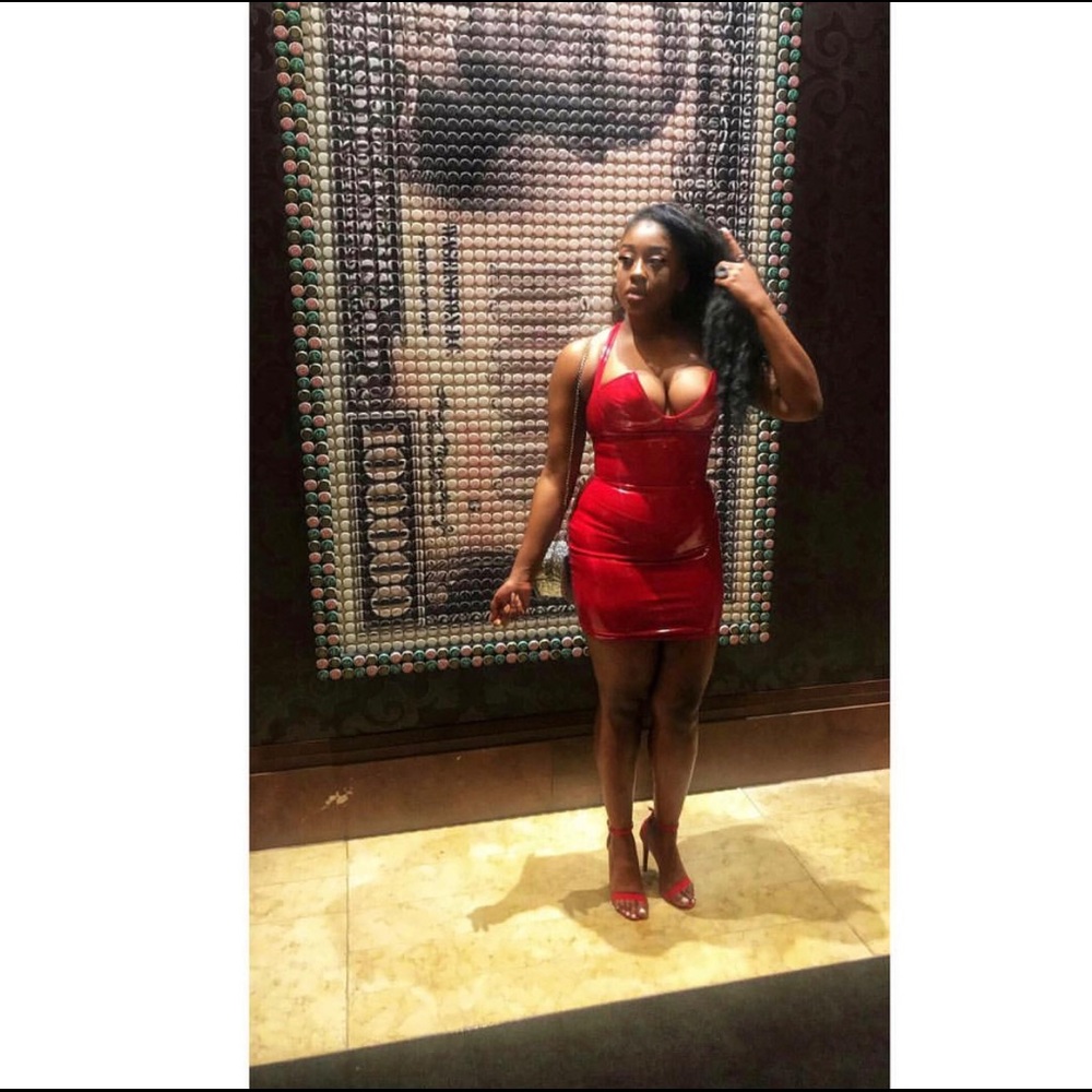 Patent Leather Halter Dress